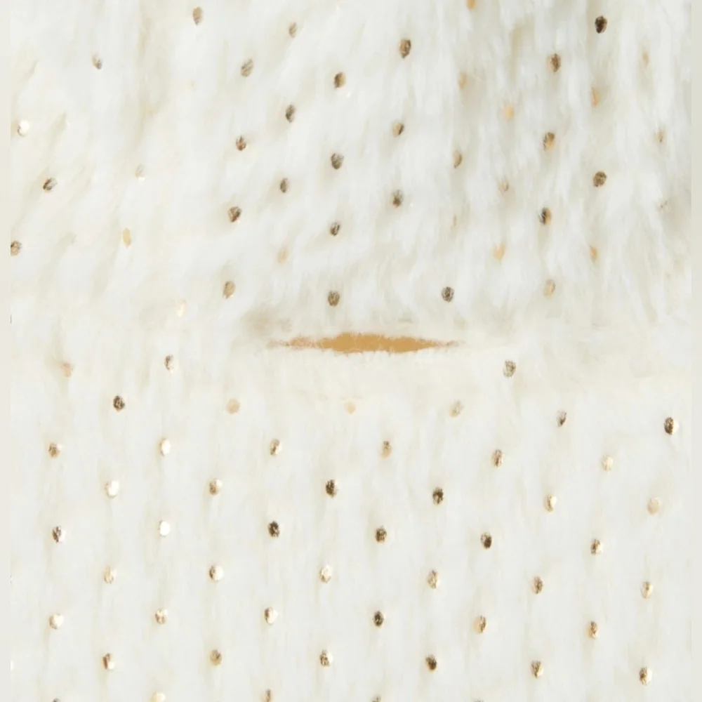 NWT FRISCO Plush Fur Dog Hoodie Ivory White with Gold Specks size X-Large